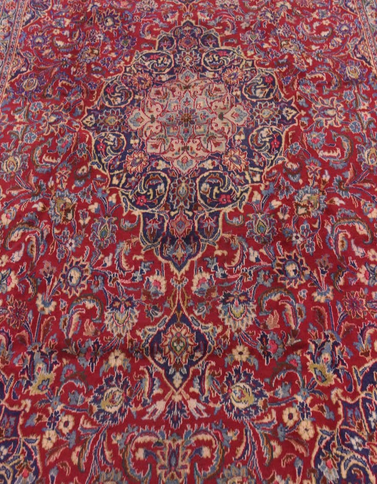 Detail image of 9' 6 x 12'  Hand Knotted Mashad Persian Wool Rug
