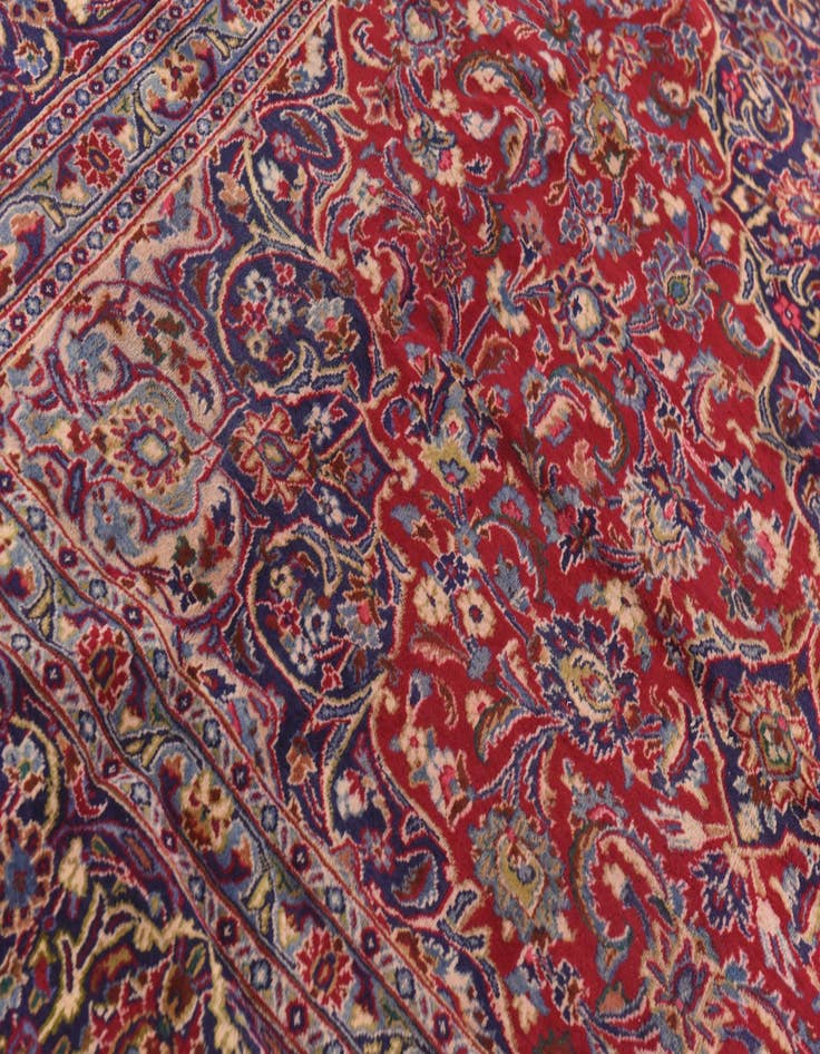Detail image of 9' 6 x 12'  Hand Knotted Mashad Persian Wool Rug