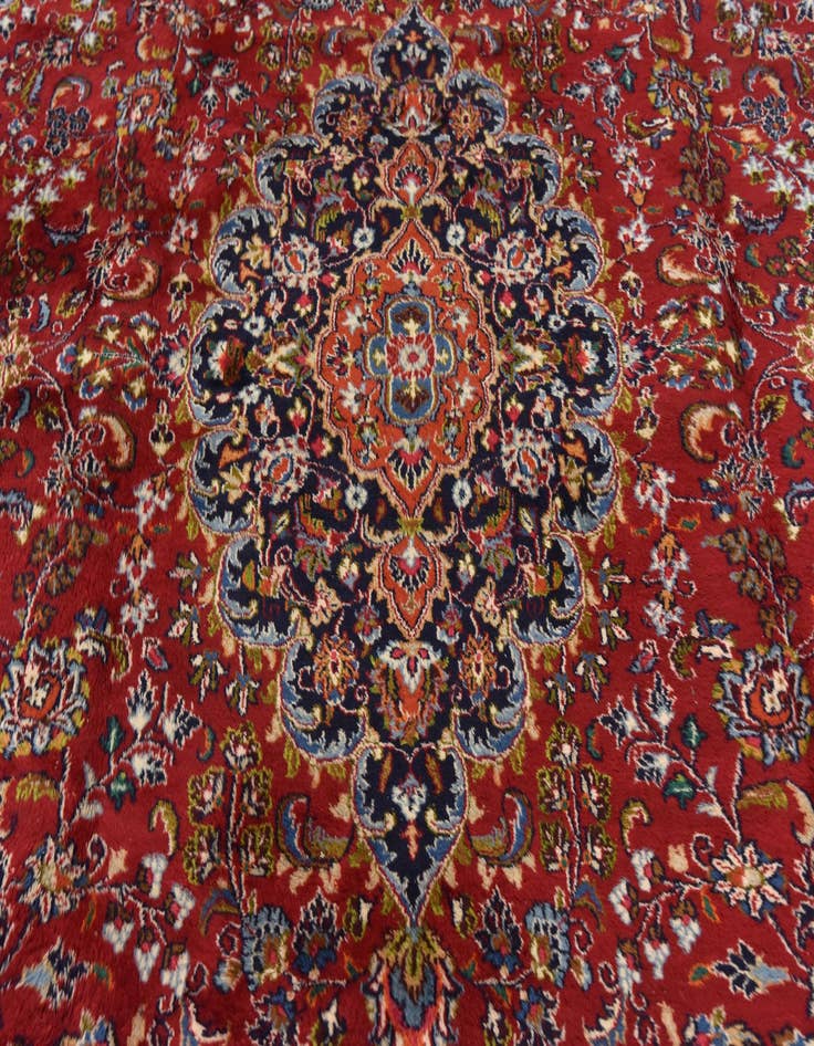 Detail image of 9' 7 x 13'  Hand Knotted Mashad Persian Wool Rug