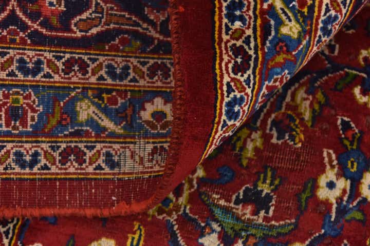 9' 7 x 12' 8 Hand Knotted Mashad Persian Wool Rug