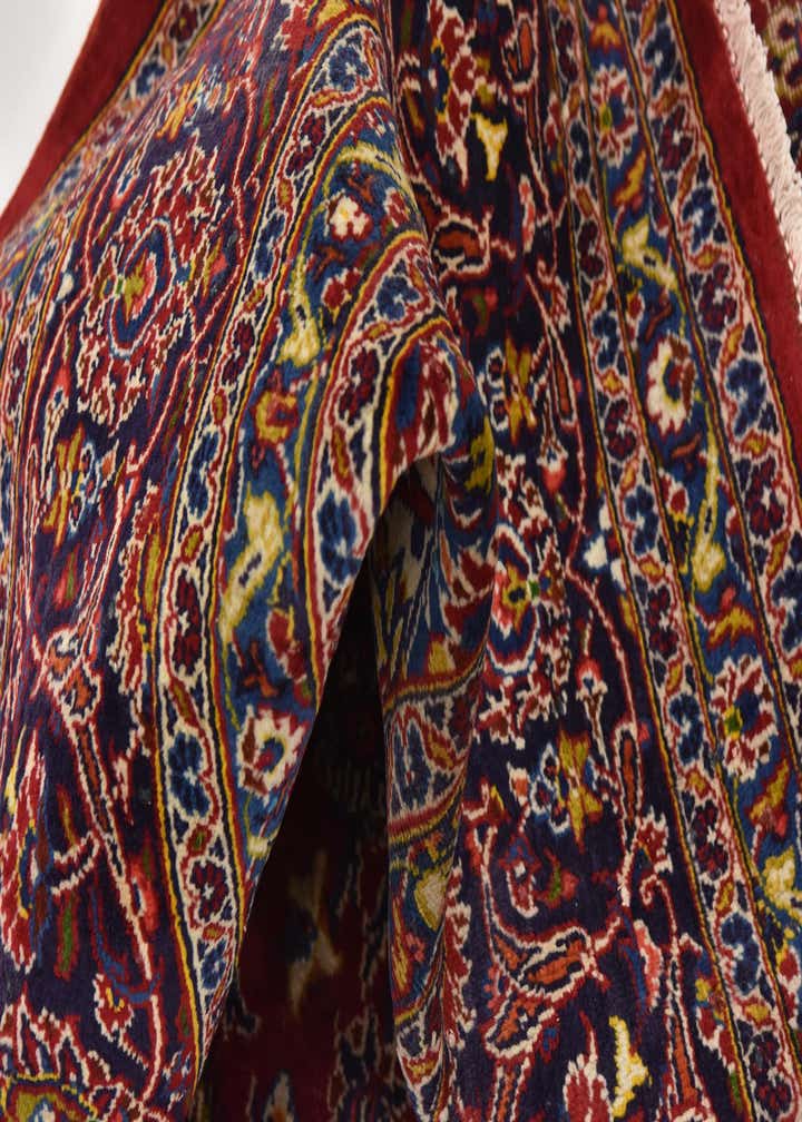 9' 7 x 12' 8 Hand Knotted Mashad Persian Wool Rug