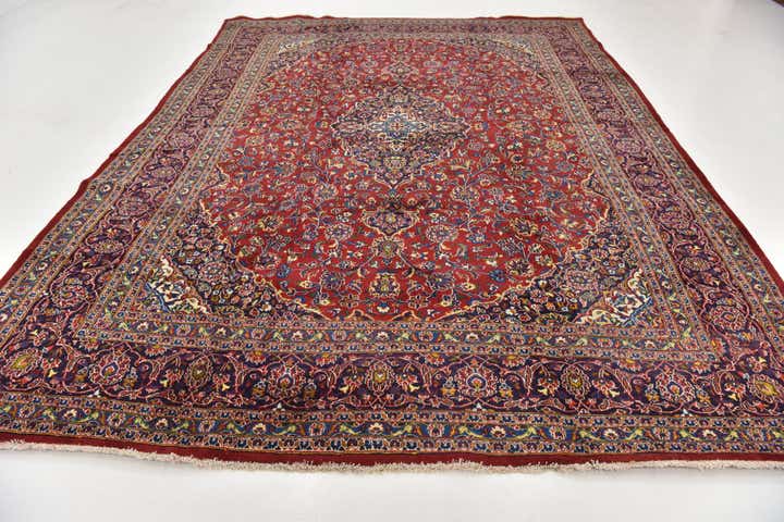 9' 7 x 12' 8 Hand Knotted Mashad Persian Wool Rug