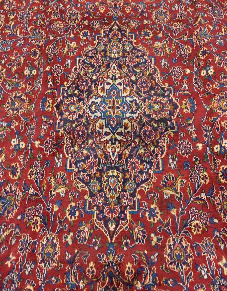 Detail image of 9' 7 x 12' 8 Hand Knotted Mashad Persian Wool Rug