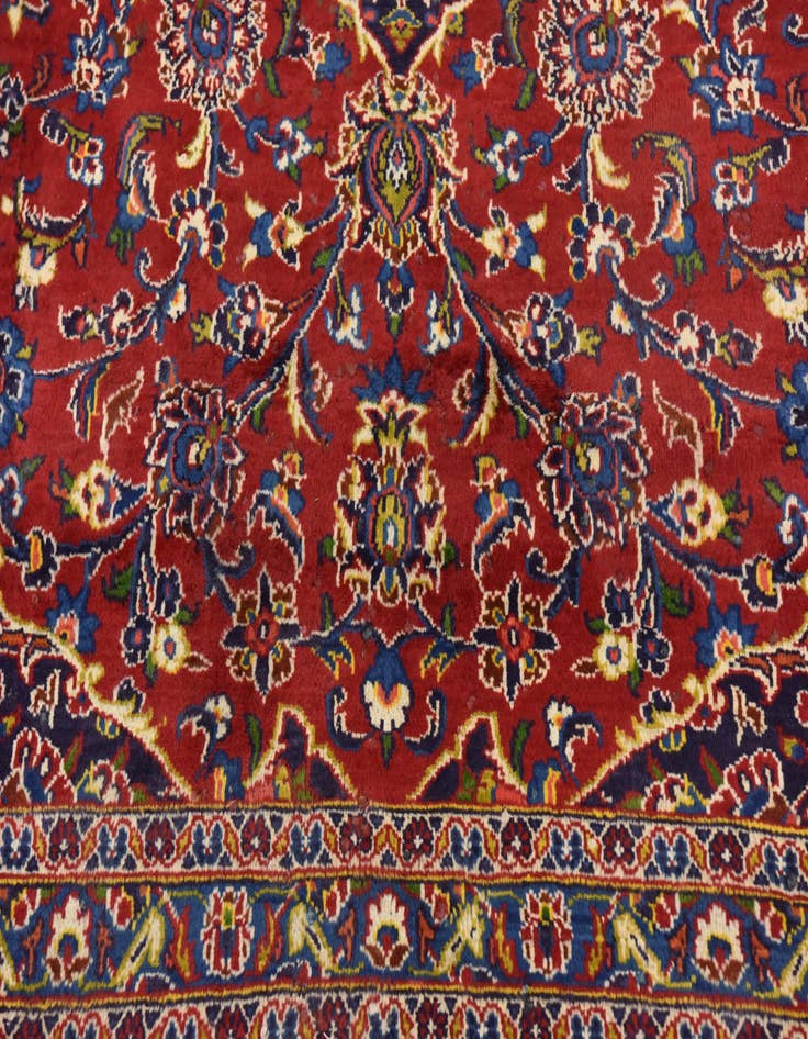 Detail image of 9' 7 x 12' 8 Hand Knotted Mashad Persian Wool Rug