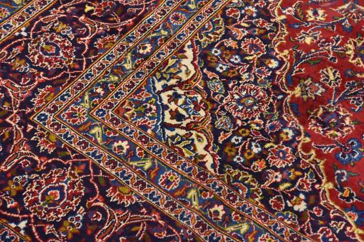 9' 7 x 12' 8 Hand Knotted Mashad Persian Wool Rug