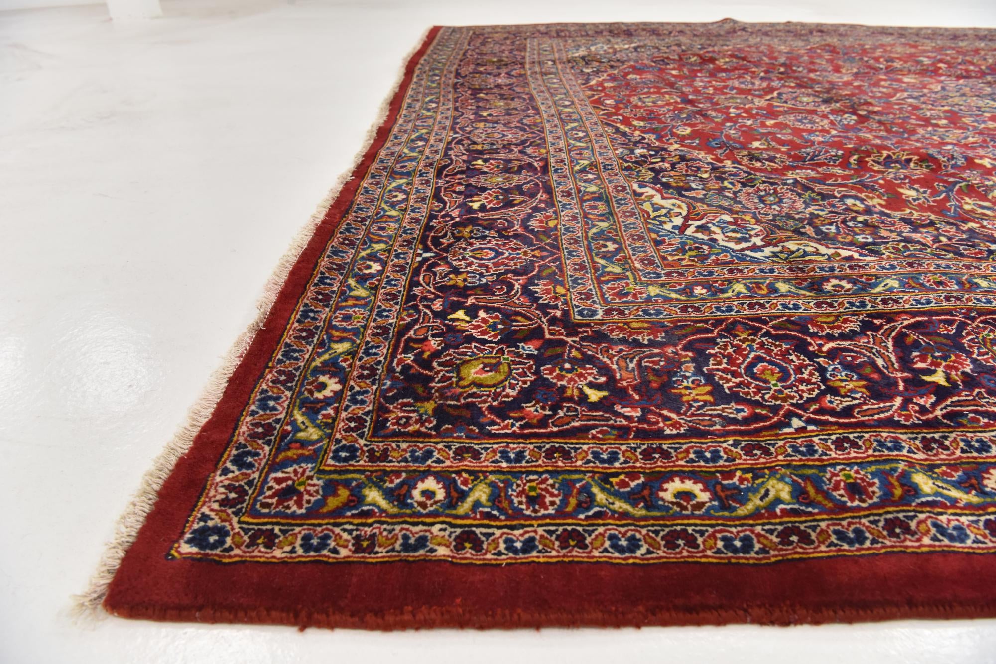9' 7 x 12' 8 Hand Knotted Mashad Persian Wool Rug