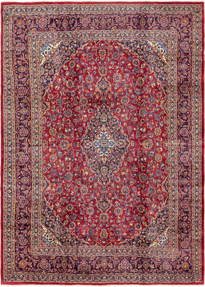9' 7 x 12' 8 Hand Knotted Mashad Persian Wool Rug