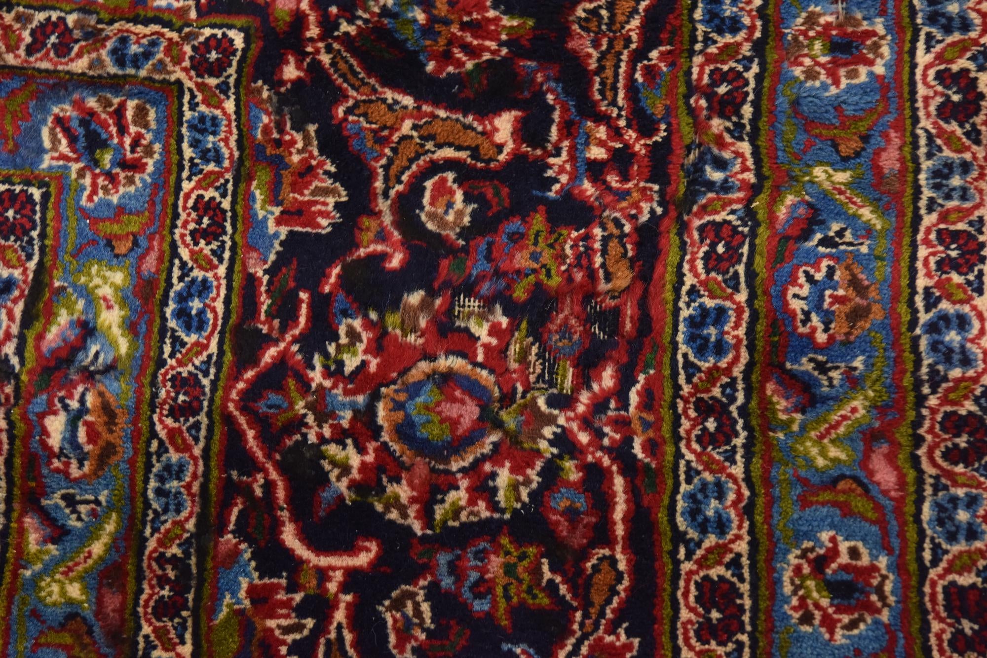 9' 7 x 12' 9 Hand Knotted Mashad Persian Wool Rug