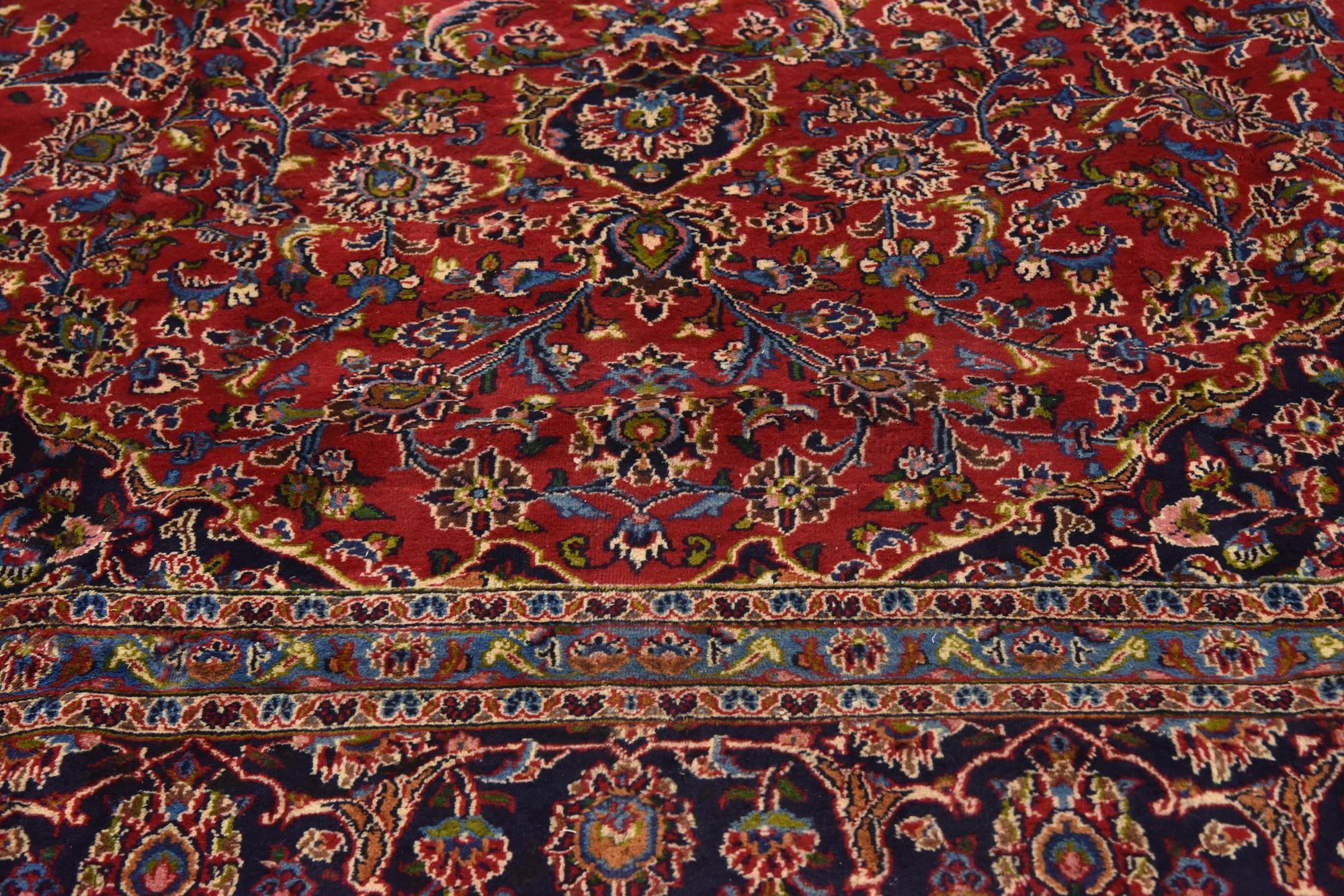 9' 7 x 12' 9 Hand Knotted Mashad Persian Wool Rug