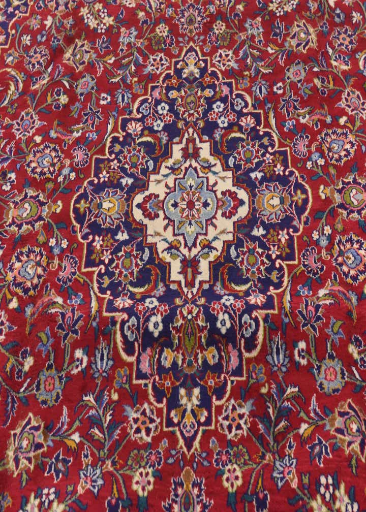 9' 8 x 12' 9 Hand Knotted Mashad Persian Wool Rug