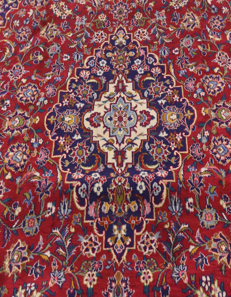 Detail image of 9' 8 x 12' 9 Hand Knotted Mashad Persian Wool Rug