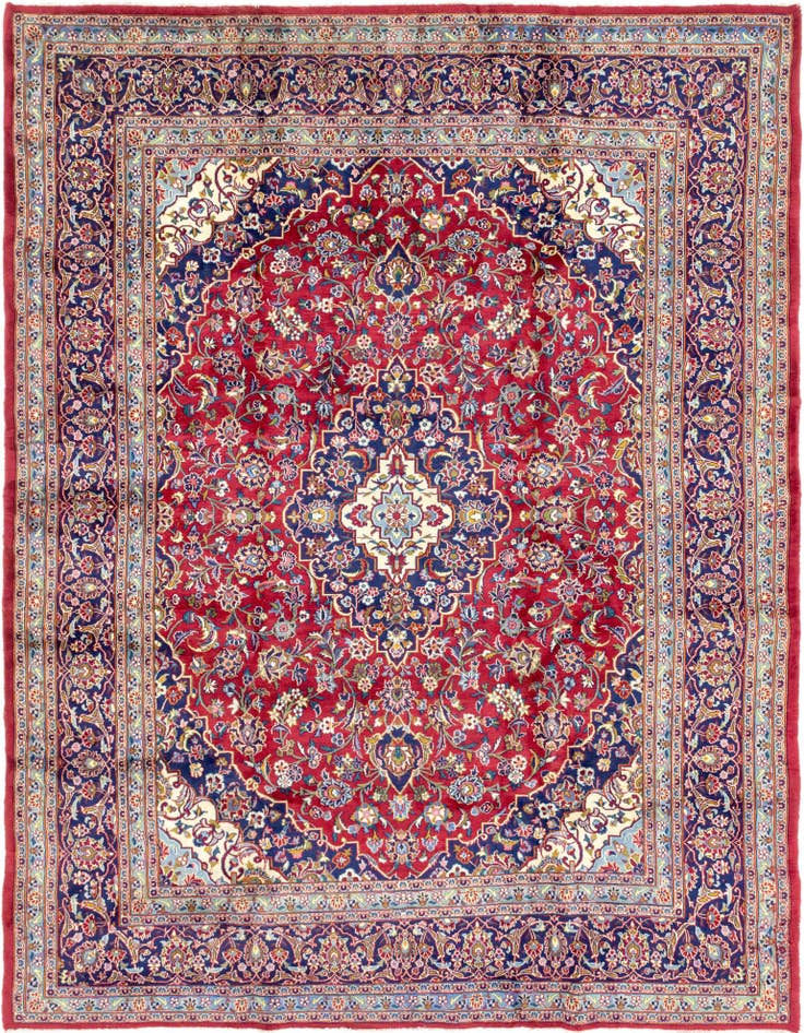 Detail image of 9' 8 x 12' 9 Hand Knotted Mashad Persian Wool Rug