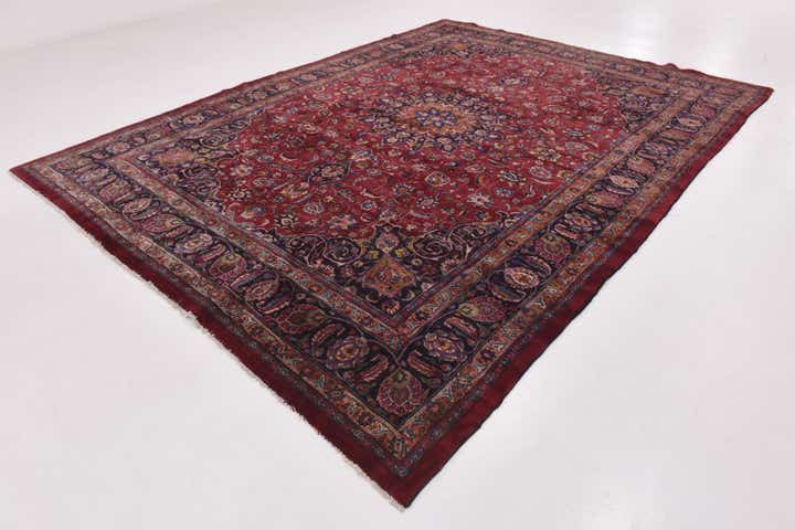 9' 9 x 13' 3 Hand Knotted Mashad Persian Wool Rug