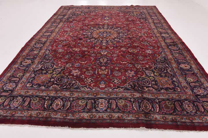 9' 9 x 13' 3 Hand Knotted Mashad Persian Wool Rug