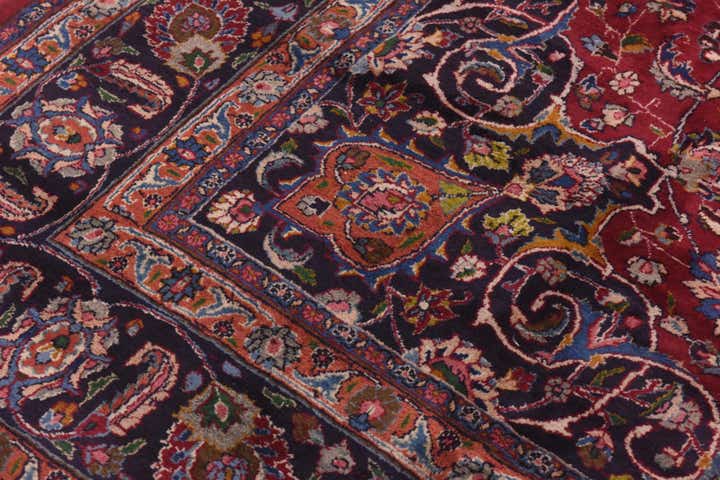 9' 9 x 13' 3 Hand Knotted Mashad Persian Wool Rug