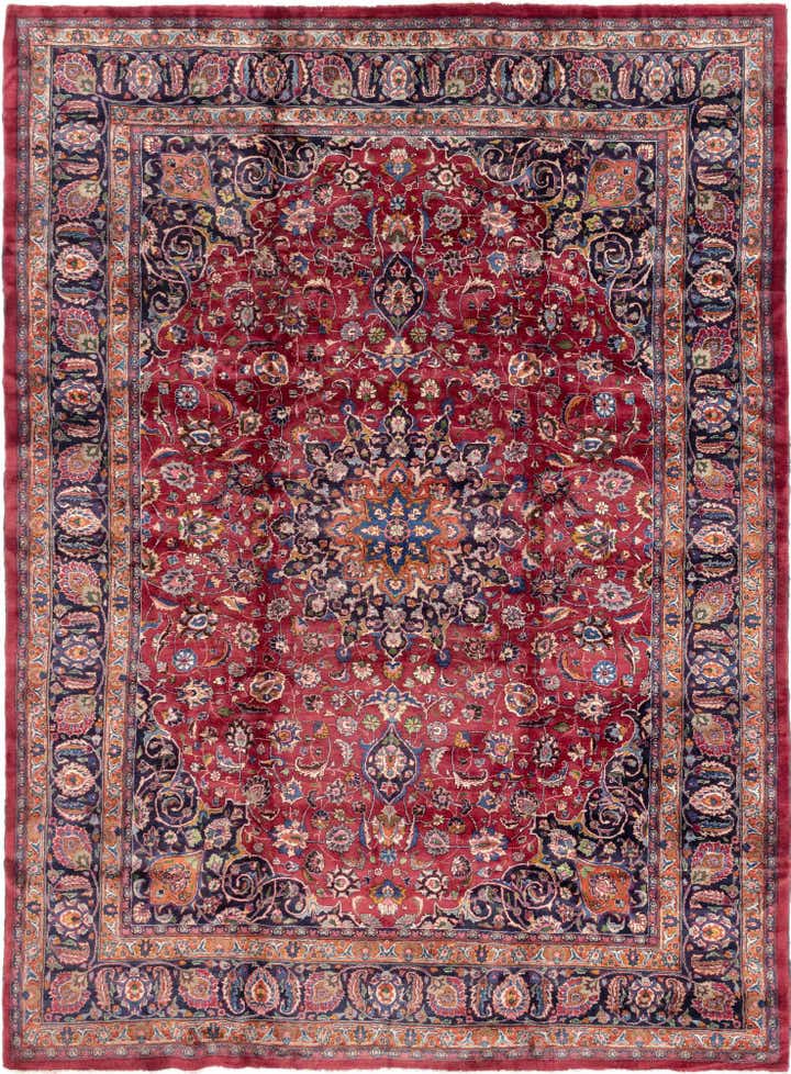 9' 9 x 13' 3 Hand Knotted Mashad Persian Wool Rug