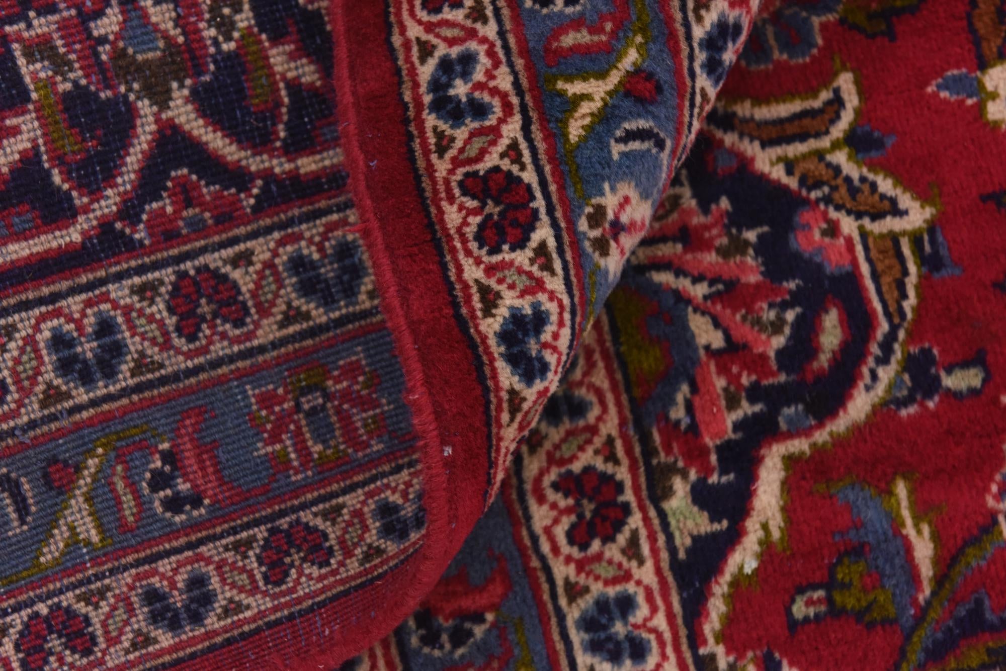 9' 8 x 13' Hand Knotted Mashad Persian Wool Rug