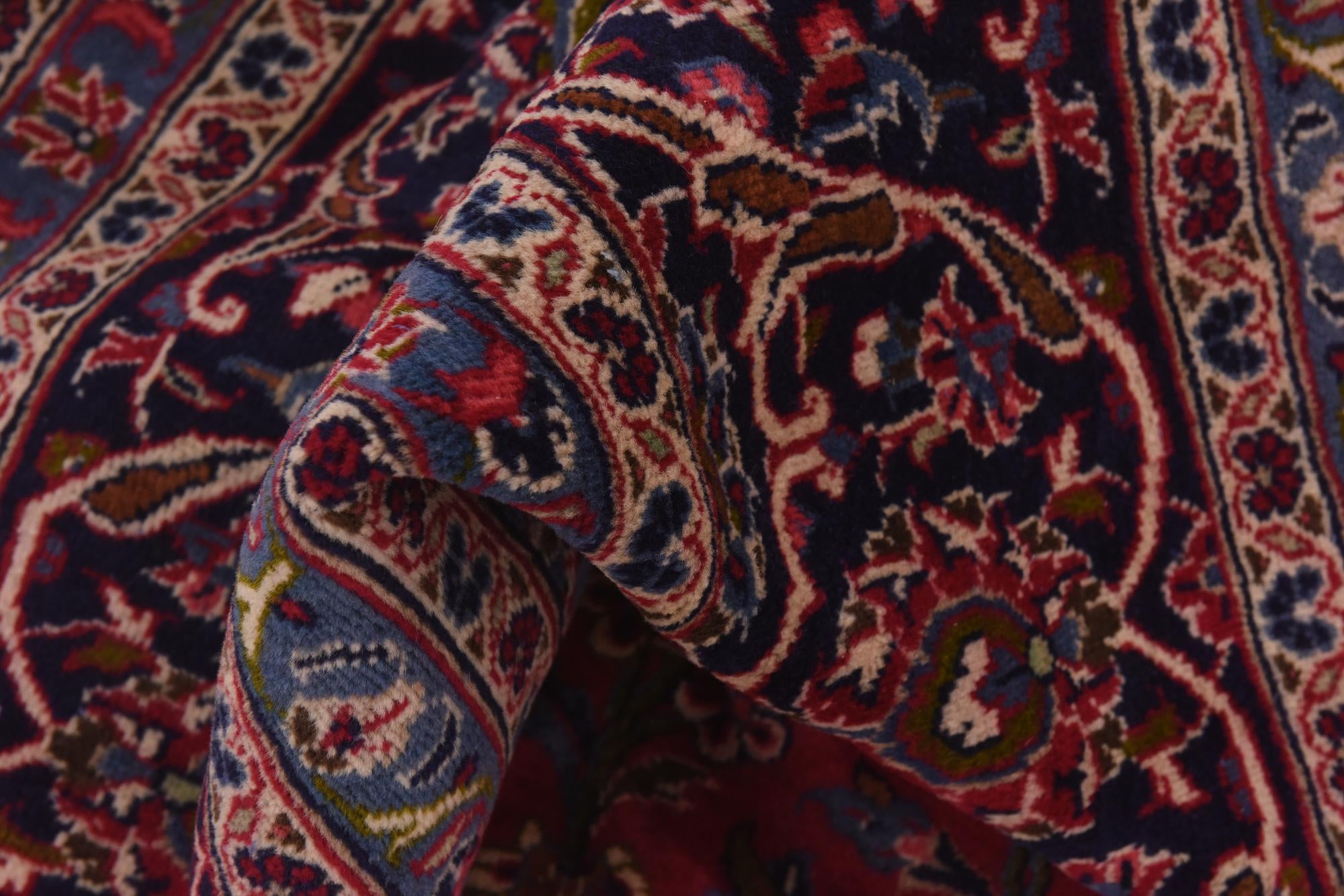9' 8 x 13' Hand Knotted Mashad Persian Wool Rug