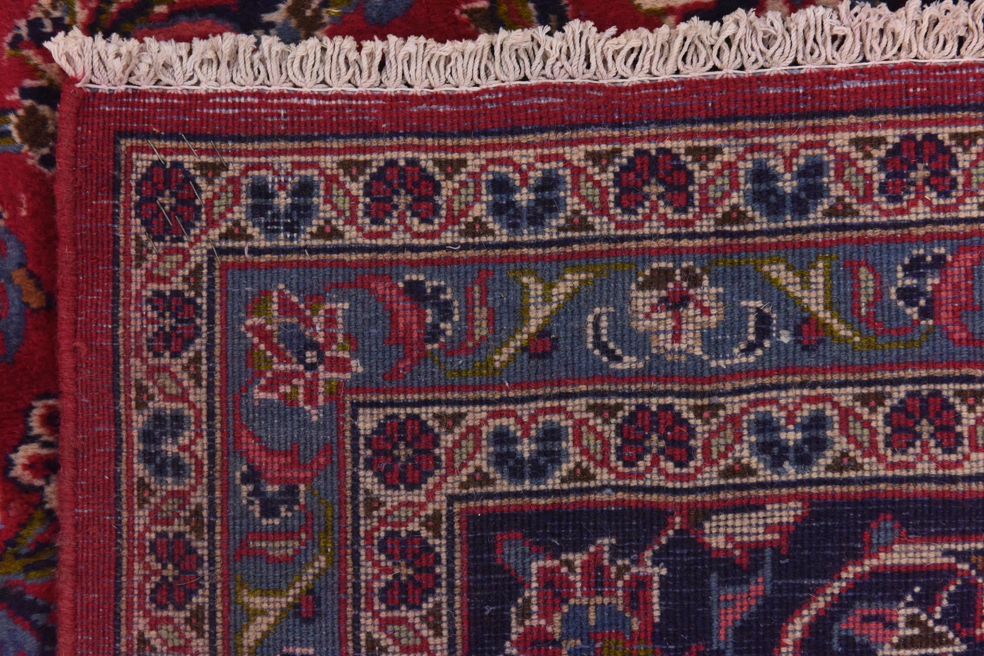 9' 8 x 13' Hand Knotted Mashad Persian Wool Rug