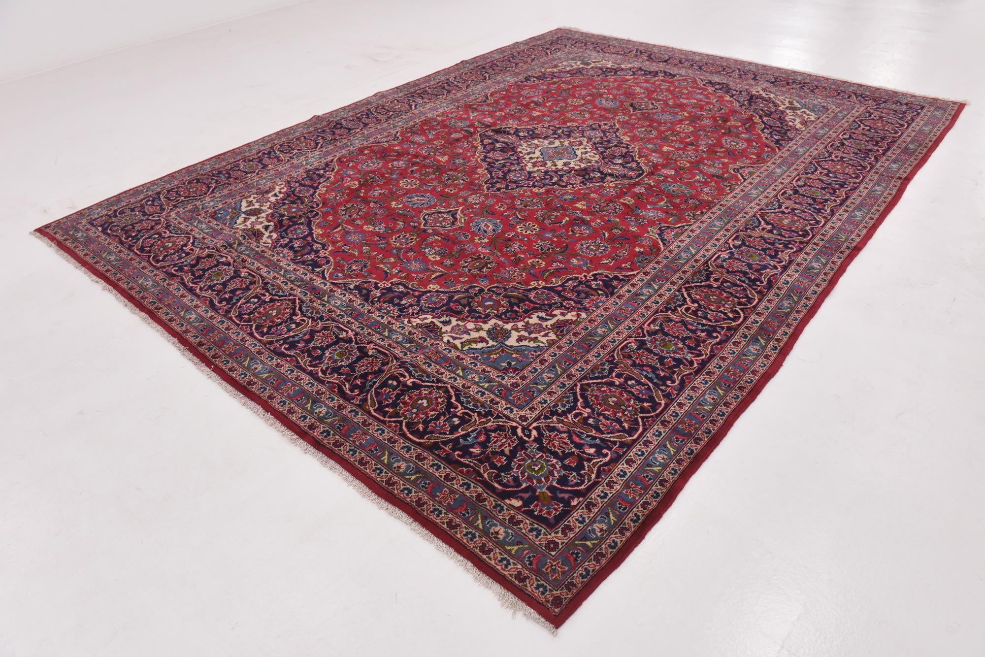 9' 8 x 13' Hand Knotted Mashad Persian Wool Rug