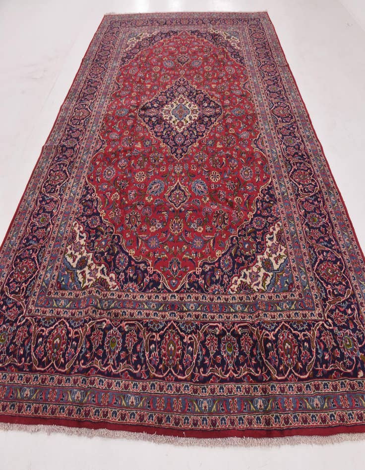 Detail image of 9' 8 x 13'  Hand Knotted Mashad Persian Wool Rug