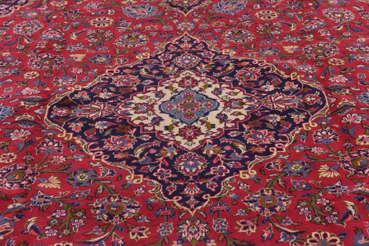 9' 8 x 13' Hand Knotted Mashad Persian Wool Rug
