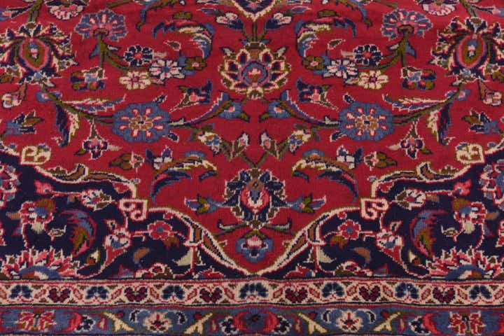 9' 8 x 13' Hand Knotted Mashad Persian Wool Rug