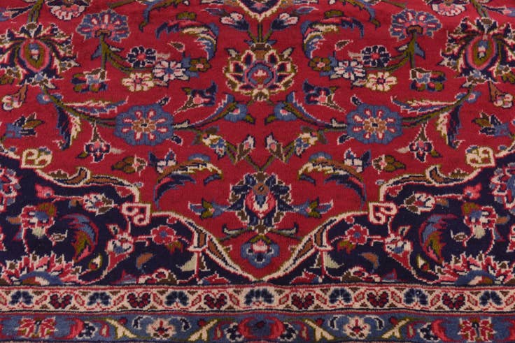 Detail image of 9' 8 x 13' Hand Knotted Mashad Persian Wool Rug