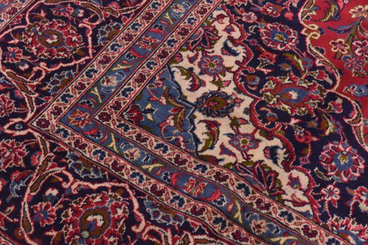 9' 8 x 13' Hand Knotted Mashad Persian Wool Rug