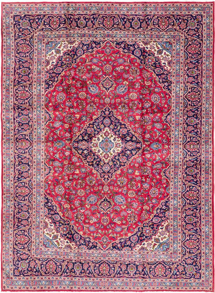 9' 8 x 13' Hand Knotted Mashad Persian Wool Rug