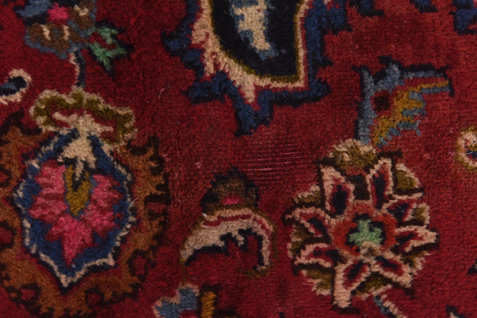 9' 7 x 12' 8 Hand Knotted Mashad Persian Wool Rug