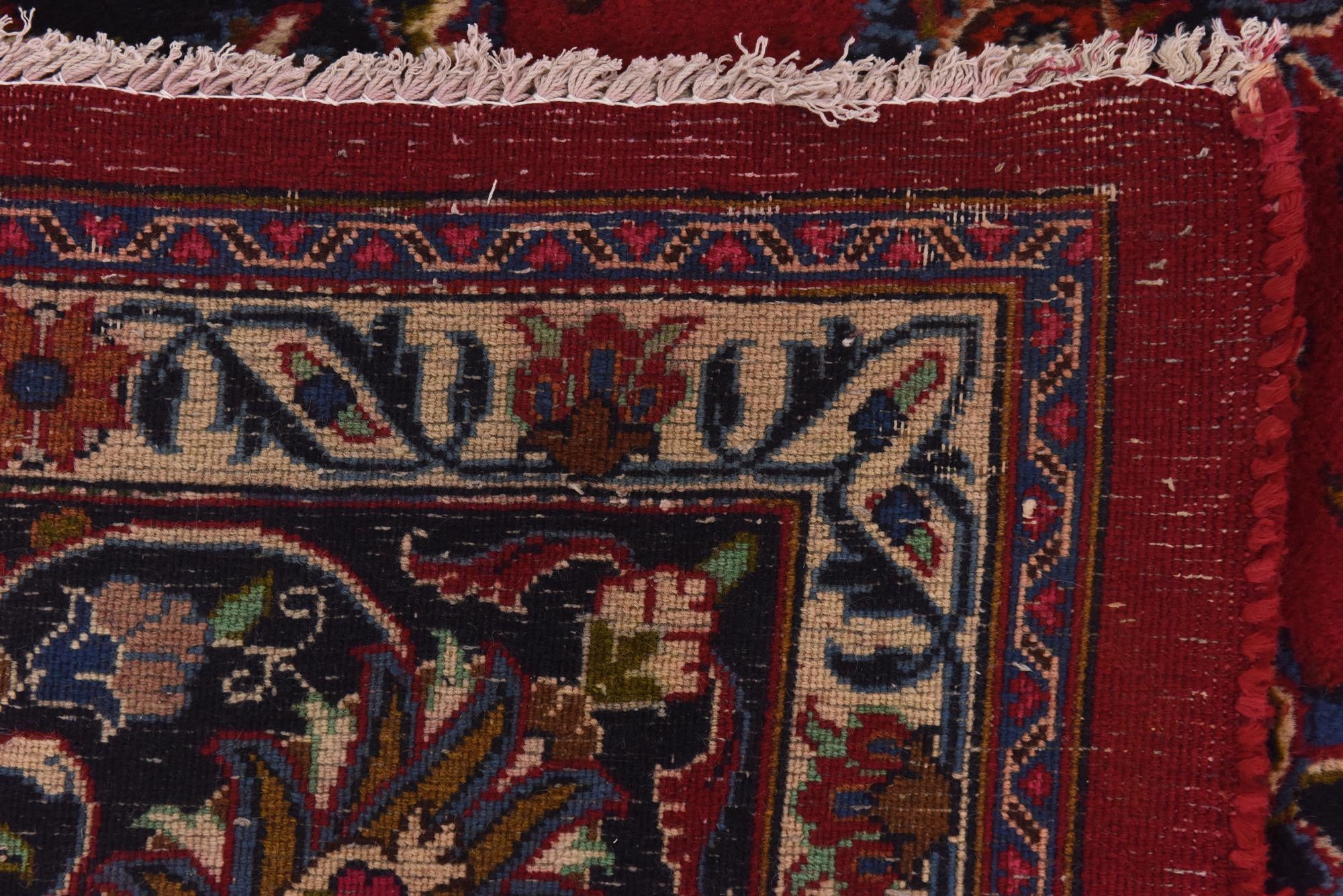 9' 7 x 12' 8 Hand Knotted Mashad Persian Wool Rug