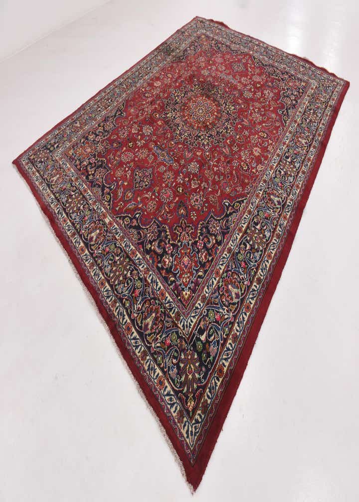 9' 7 x 12' 8 Hand Knotted Mashad Persian Wool Rug