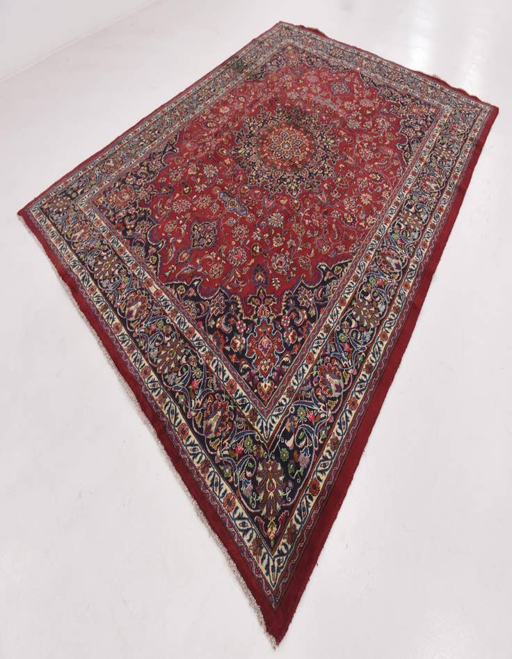 Detail image of 9' 7 x 12' 8 Hand Knotted Mashad Persian Wool Rug