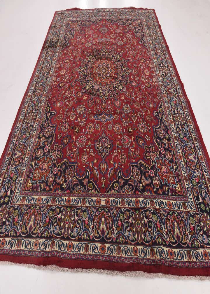 9' 7 x 12' 8 Hand Knotted Mashad Persian Wool Rug