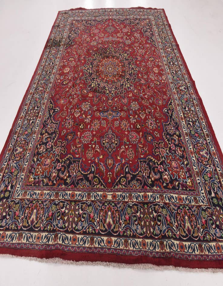 Detail image of 9' 7 x 12' 8 Hand Knotted Mashad Persian Wool Rug