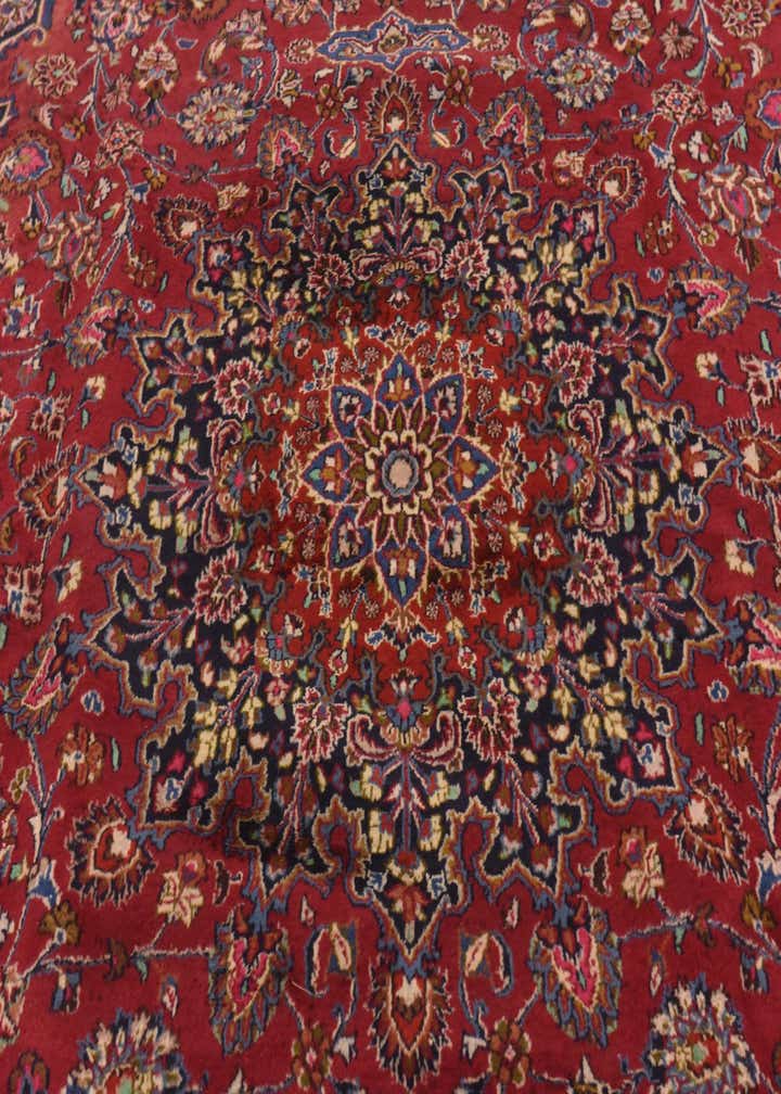 9' 7 x 12' 8 Hand Knotted Mashad Persian Wool Rug