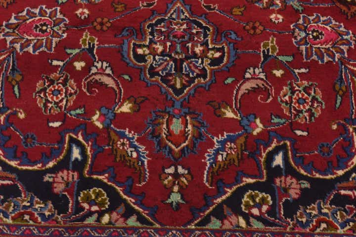 9' 7 x 12' 8 Hand Knotted Mashad Persian Wool Rug
