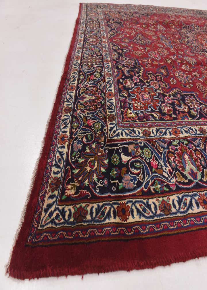 9' 7 x 12' 8 Hand Knotted Mashad Persian Wool Rug