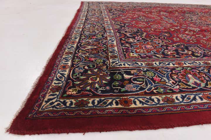 9' 7 x 12' 8 Hand Knotted Mashad Persian Wool Rug