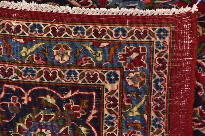 9' 9 x 13' Hand Knotted Mashad Persian Wool Rug