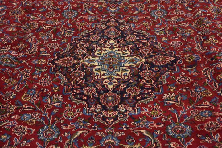 9' 9 x 13' Hand Knotted Mashad Persian Wool Rug