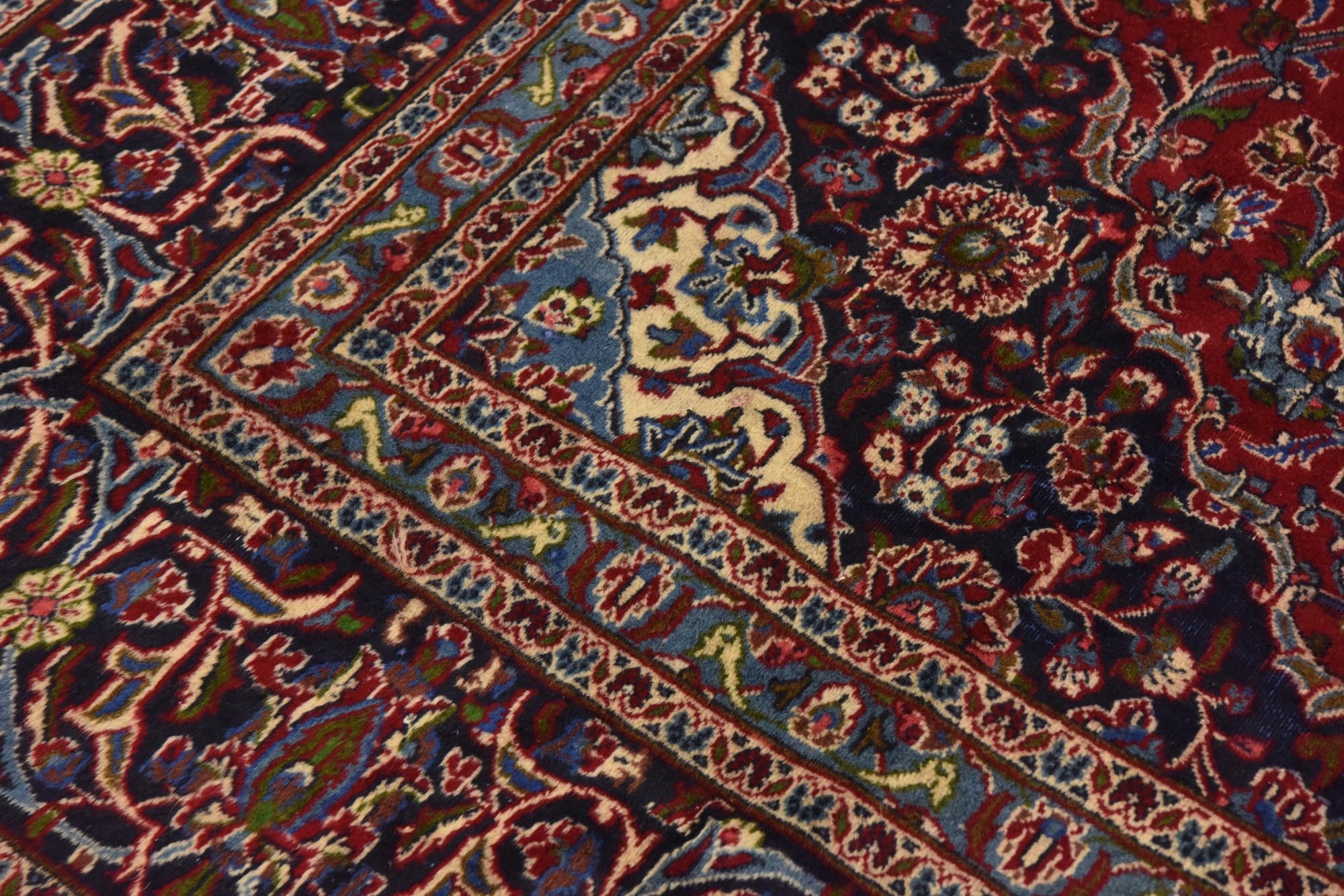 9' 9 x 13' Hand Knotted Mashad Persian Wool Rug