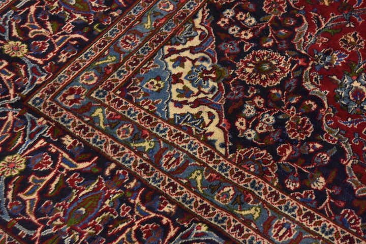 9' 9 x 13' Hand Knotted Mashad Persian Wool Rug