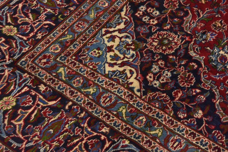 Detail image of 9' 9 x 13' Hand Knotted Mashad Persian Wool Rug