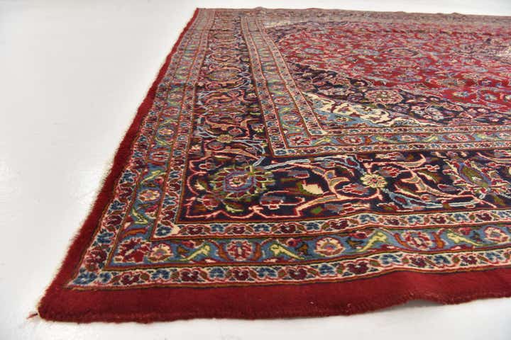 9' 9 x 13' Hand Knotted Mashad Persian Wool Rug