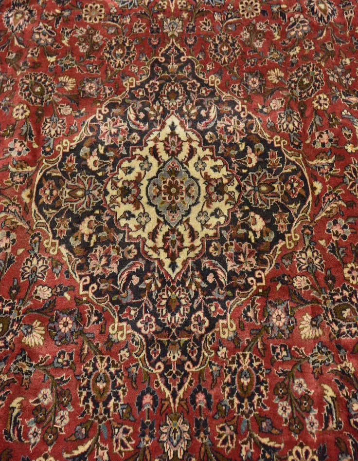 Detail image of 9' 6 x 13' 6  Hand Knotted Mashad Persian Wool Rug