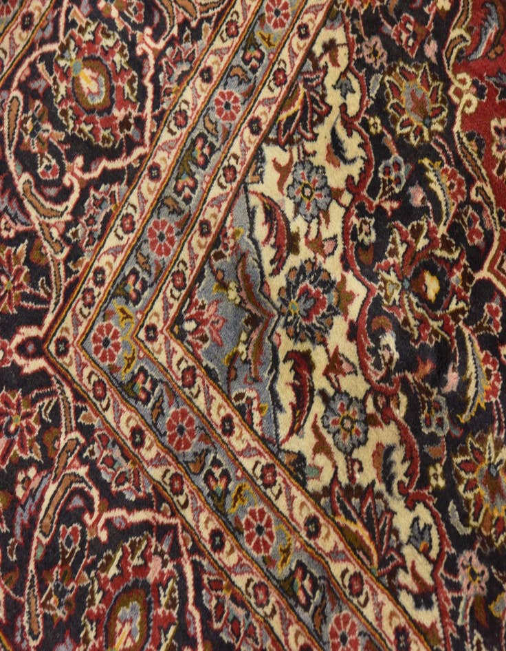Detail image of 9' 6 x 13' 6  Hand Knotted Mashad Persian Wool Rug