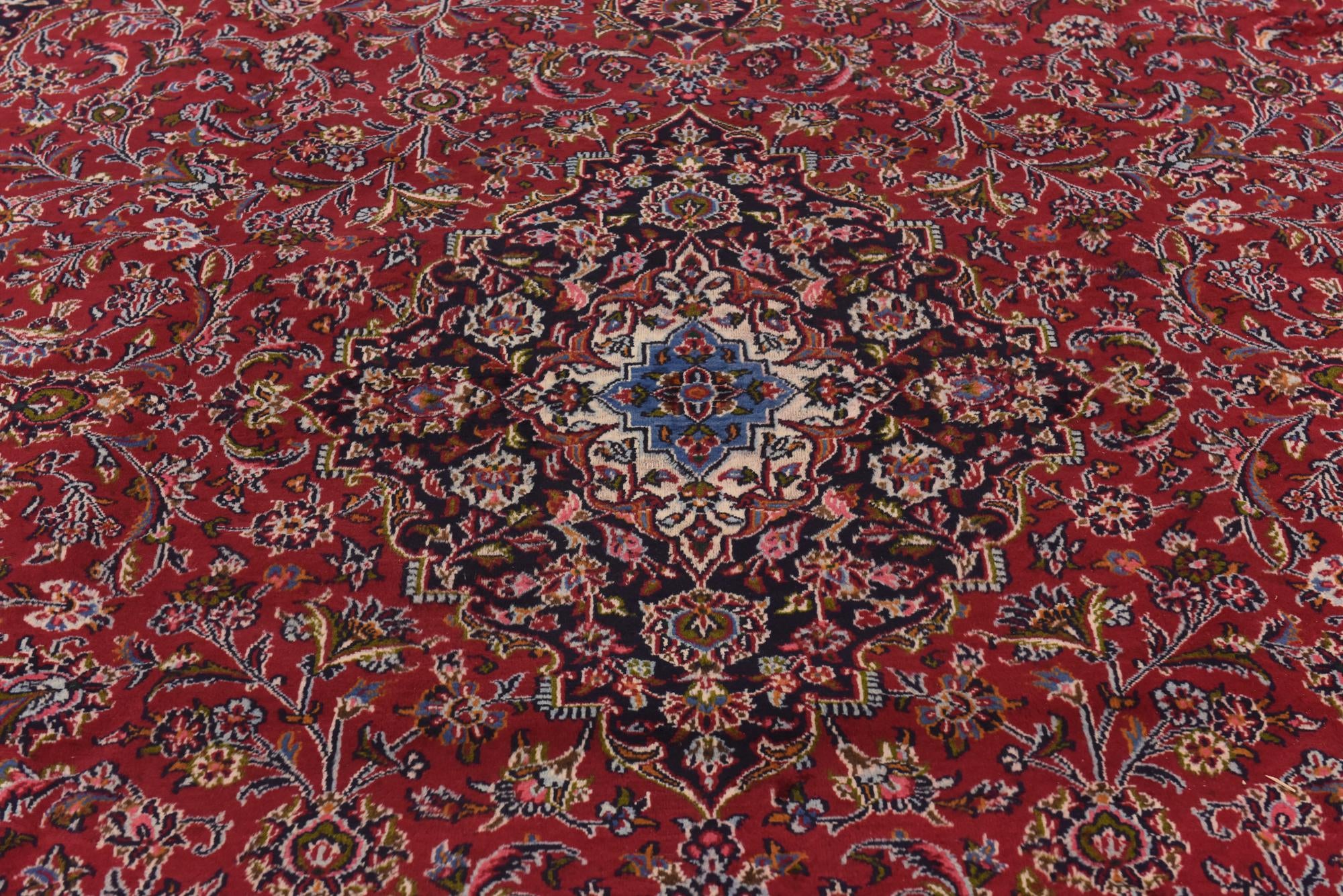 9' 9 x 12' 10 Hand Knotted Mashad Persian Wool Rug