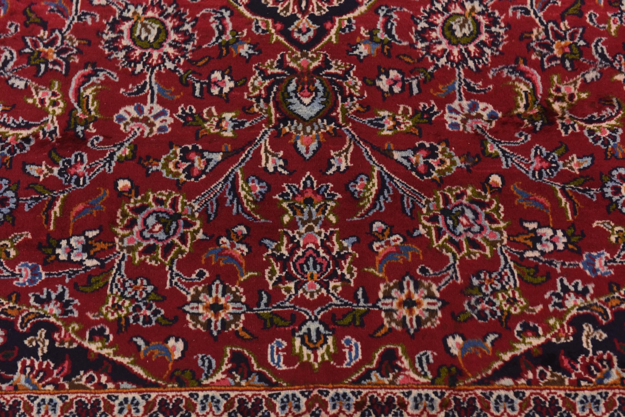 9' 9 x 12' 10 Hand Knotted Mashad Persian Wool Rug